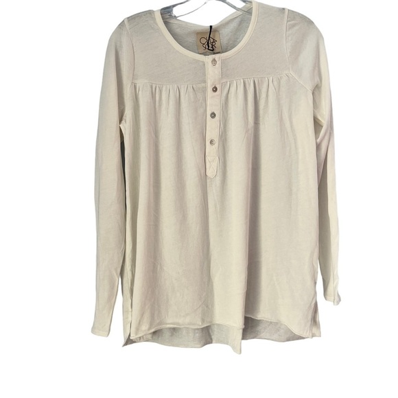 NWT Chaser Ivory Long Sleeve 1/2 Button Down Blouse Size M - Picture 5 of 8